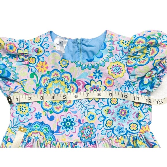 Kambri Parker Girl’s Size 4T Colorful Floral Dress Fully Lined Puff Sleeve - Picture 6 of 10